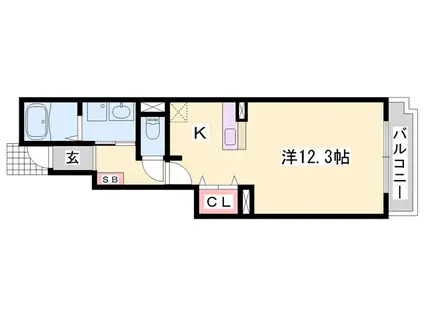 カレント(1K/1階)の間取り写真