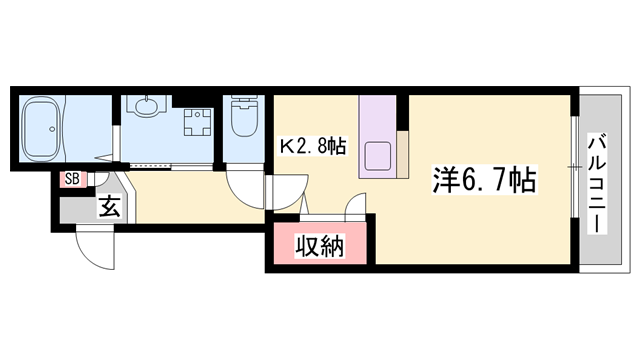 ソルテ東加古川駅前(1K/3階)の間取り写真