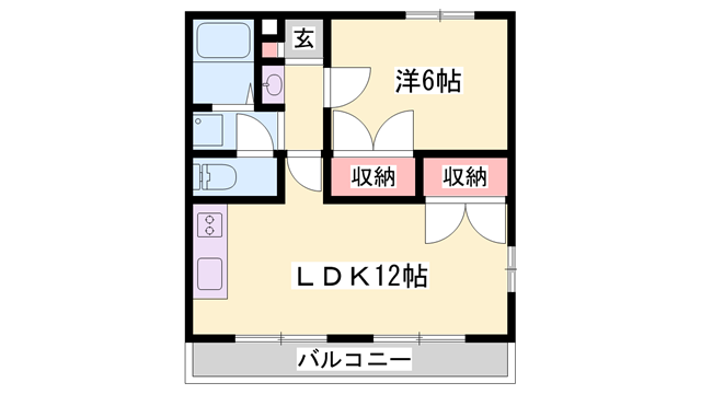 山陽電気鉄道網干線 西飾磨駅 徒歩17分 3階建 築30年(1LDK/3階)の間取り写真