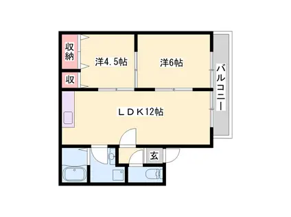 OAFLAT東南A棟(2LDK/1階)の間取り写真