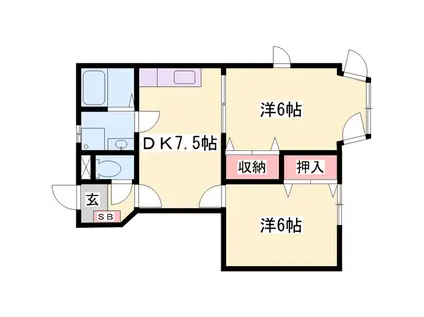ネオレジデンスA(2LDK/1階)の間取り写真