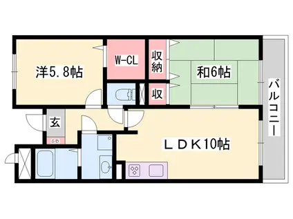 デランテ蓼野(2LDK/3階)の間取り写真