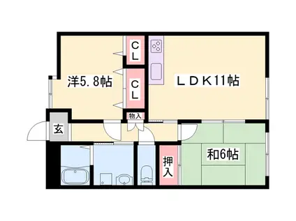 メゾン・ド・トウスⅡ(2LDK/2階)の間取り写真