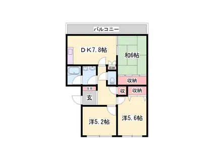 サンハイツ志染(3DK/2階)の間取り写真