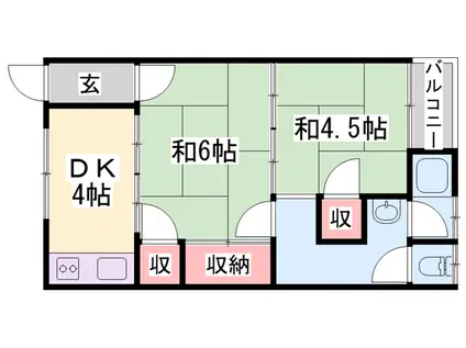 城北ハイツ(2DK/2階)の間取り写真