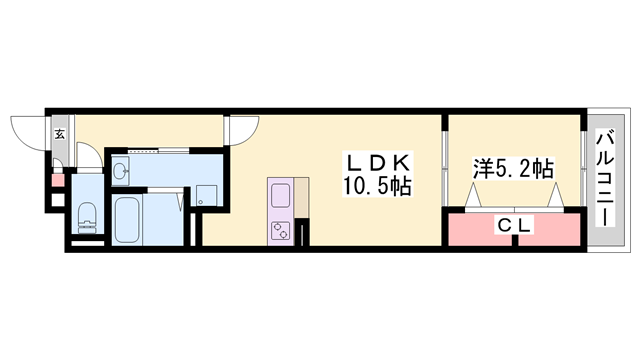 MISTRAL神田町(1LDK/4階)の間取り写真