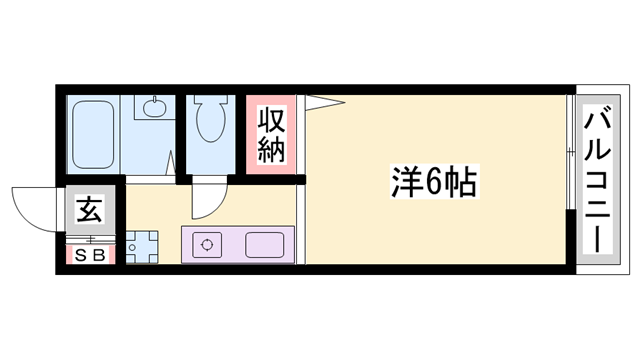 レクスコート(1K/2階)の間取り写真