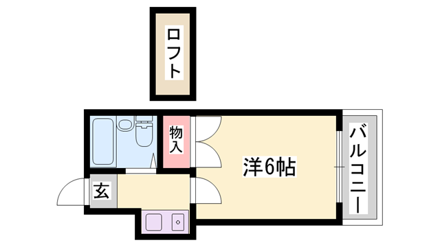 エージーコート(1K/2階)の間取り写真