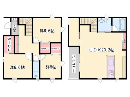 山陽電気鉄道網干線 西飾磨駅 徒歩17分 2階建 築8年(3LDK)の間取り写真