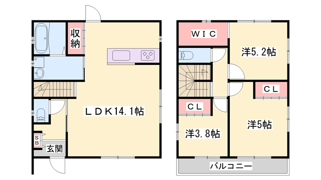 山陽電気鉄道本線 浜の宮駅 徒歩12分 2階建 築13年(3LDK)の間取り写真