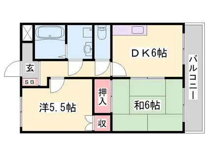 第329川辺ビル(2DK/1階)の間取り写真