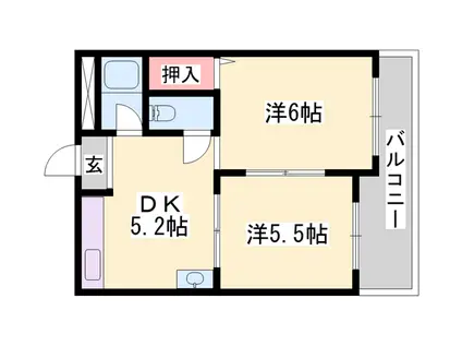 まるかマンション(2DK/3階)の間取り写真