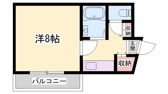 フレシール土山(1K/2階)の間取り写真