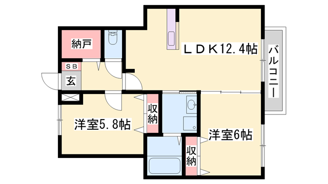 コータ・コート(2LDK/1階)の間取り写真