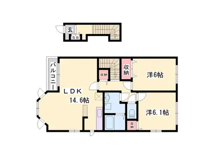 メゾン ド ウールA(2LDK/2階)の間取り写真