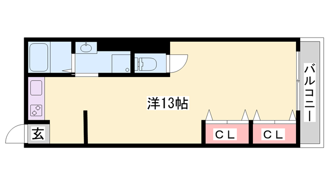 FELICE手柄(1K/3階)の間取り写真