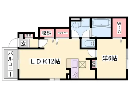 フランルミエール(1LDK/1階)の間取り写真