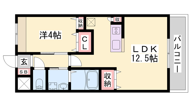 コンフォートレジデンス(1LDK/2階)の間取り写真