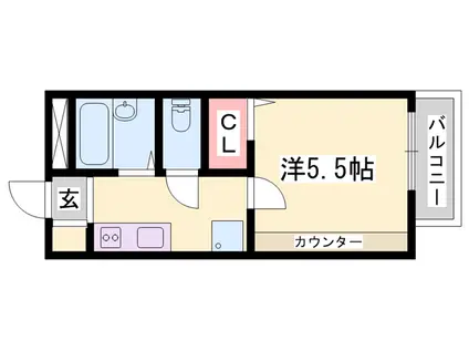 サニーハイツ御立N棟(1K/2階)の間取り写真