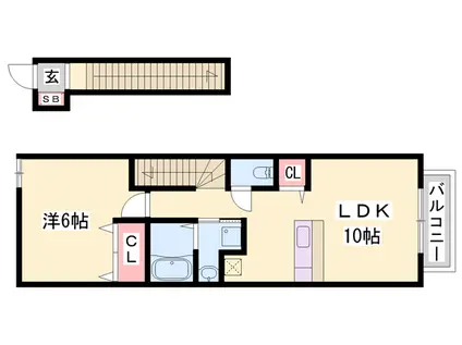ミルト アンジュⅢ(1LDK/2階)の間取り写真