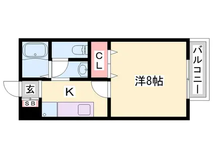 エスペラール(1K/1階)の間取り写真