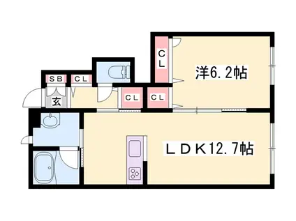 ANGE MAISON下戸田(1LDK/1階)の間取り写真