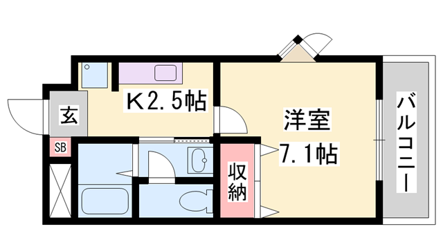 プチ フォレ(1K/2階)の間取り写真