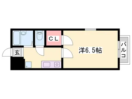 アメニティコート伊保崎(1K/2階)の間取り写真