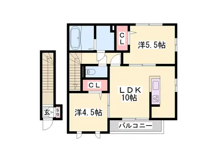 SUMIKA A(2LDK/2階)の間取り写真