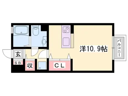 カーサアリビオ(ワンルーム/2階)の間取り写真