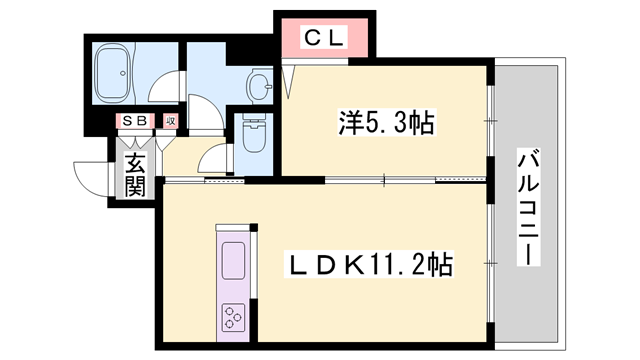 メゾン・ニューいろは(1LDK/4階)の間取り写真
