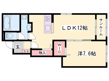ノア Ⅲ(1LDK/1階)の間取り写真