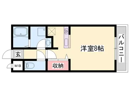 丸萬二番館(1K/2階)の間取り写真