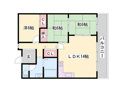 ハイツA&G(3LDK/7階)の間取り写真