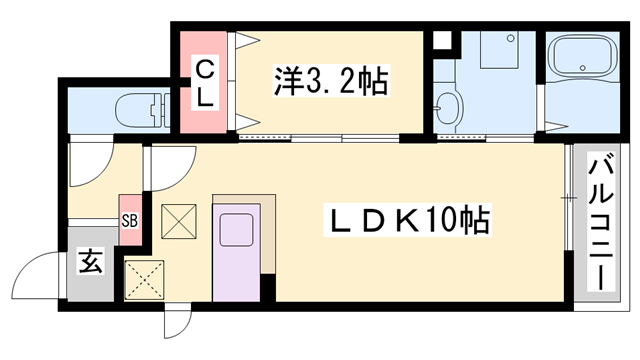 エストソーレⅡ(1LDK/1階)の間取り写真