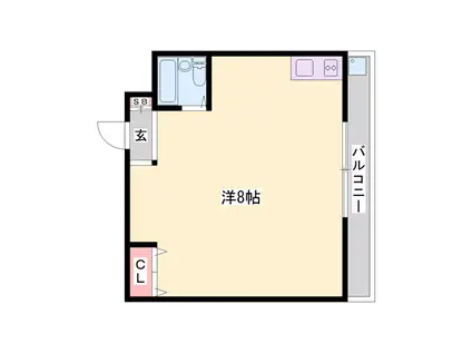 エンブレム清水(ワンルーム/3階)の間取り写真