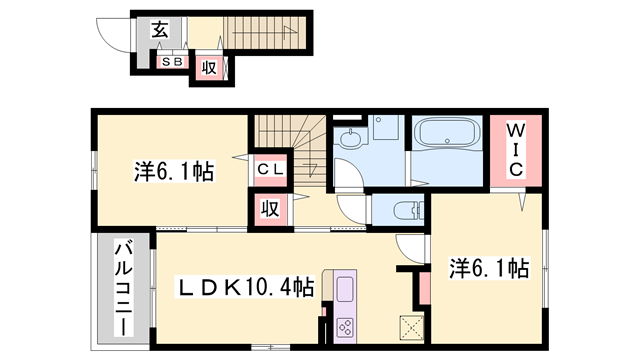 ガーベラコート(2LDK/2階)の間取り写真