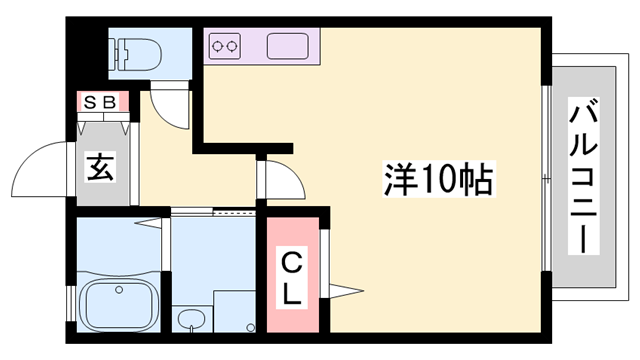 ジュネス清水(ワンルーム/1階)の間取り写真