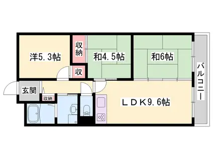 サンライフ歌野橋(3LDK/8階)の間取り写真