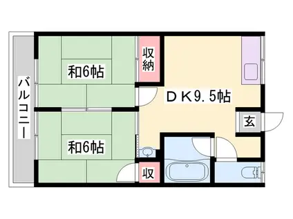 アークヒルズ(2K/1階)の間取り写真