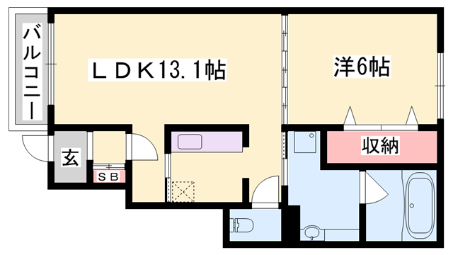インプレス・ヴィラ(1LDK/1階)の間取り写真