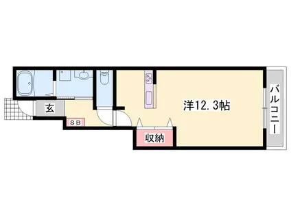 ウエストウッドアベニュー(1K/1階)の間取り写真