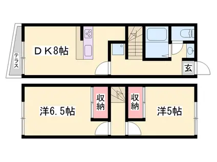 シャルマン砥堀(2DK/1階)の間取り写真