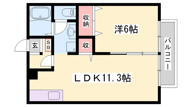 パルハイムA(1LDK/2階)の間取り写真