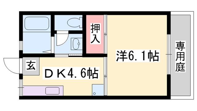 セフィラ北平野(1DK/1階)の間取り写真