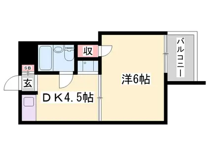 サングレース東今宿(1DK/2階)の間取り写真