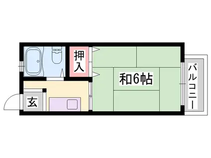 リバーサイド広畑 S棟(1K/2階)の間取り写真