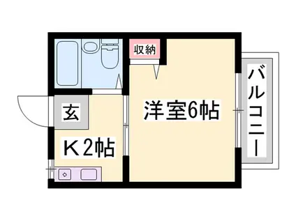 パナハイツアロウ(ワンルーム/2階)の間取り写真