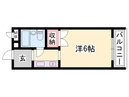 ジュネス書写(ワンルーム/2階)の間取り写真