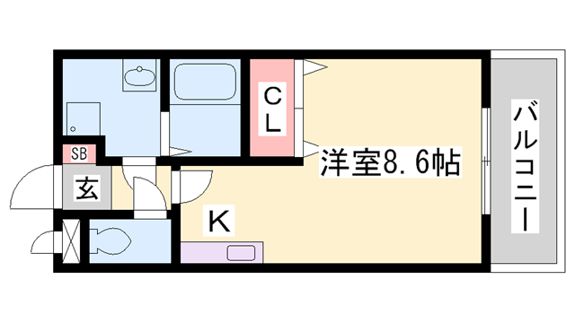 プラードアロージョ(1K/1階)の間取り写真
